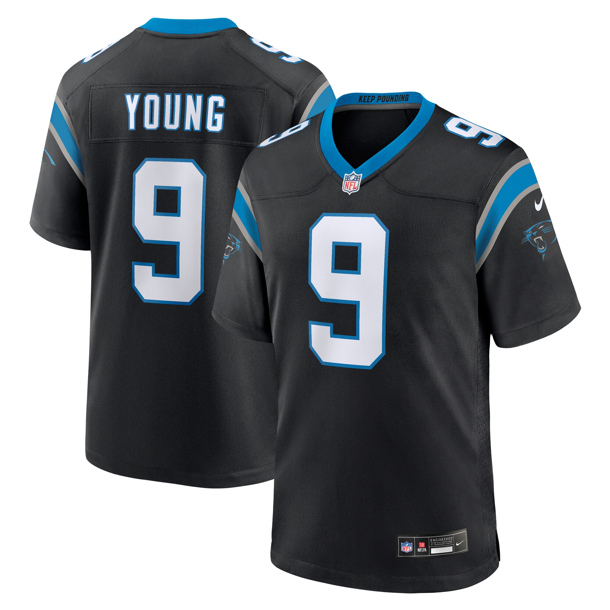 Carolina Panthers Bryce Young Black Team Game NFL Jersey Men's