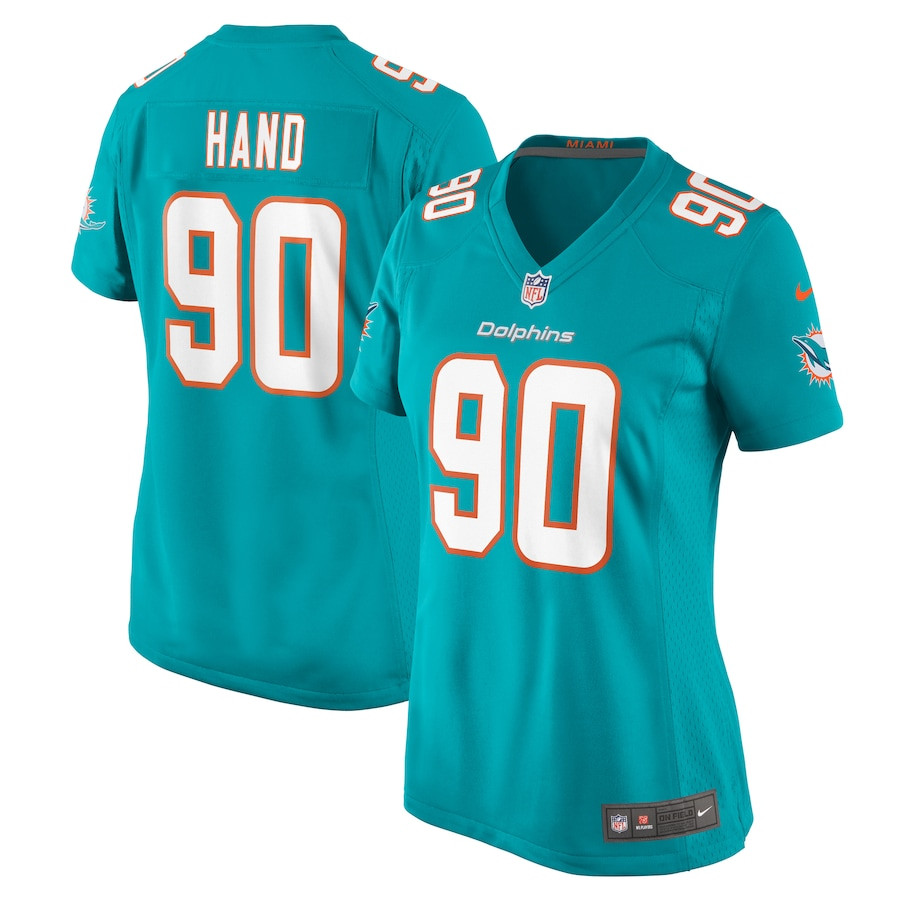 Da'Shawn Hand 90 Miami Dolphins Game Aqua NFL Jersey Women's