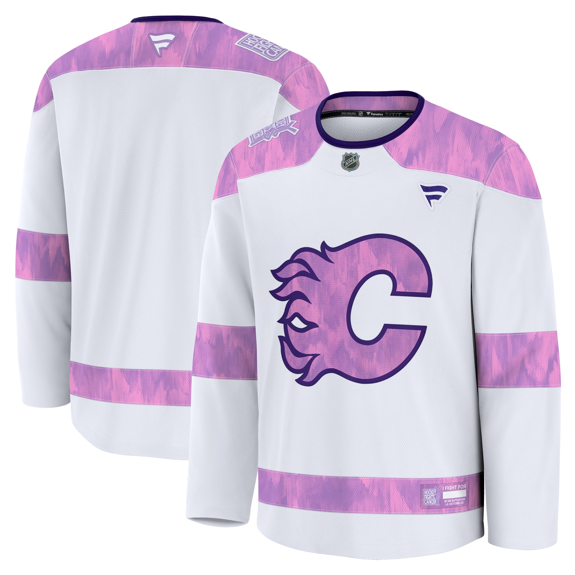 Calgary Flames White 2024 Fights Cancer Practice NHL Jersey Men's