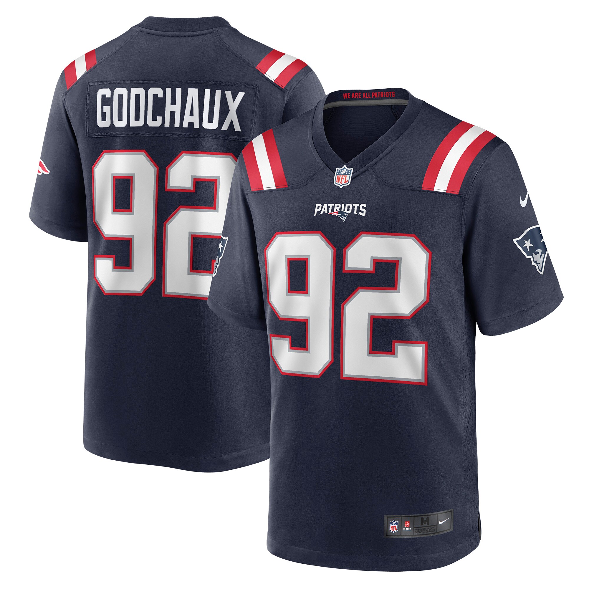New England Patriots Davon Godchaux Navy Game NFL Jersey Men's