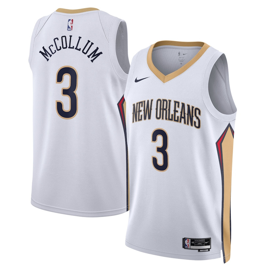 C.J. McCollum 3 New Orleans Pelicans Unisex Swingman Association Editio White NBA Jersey Unisex
