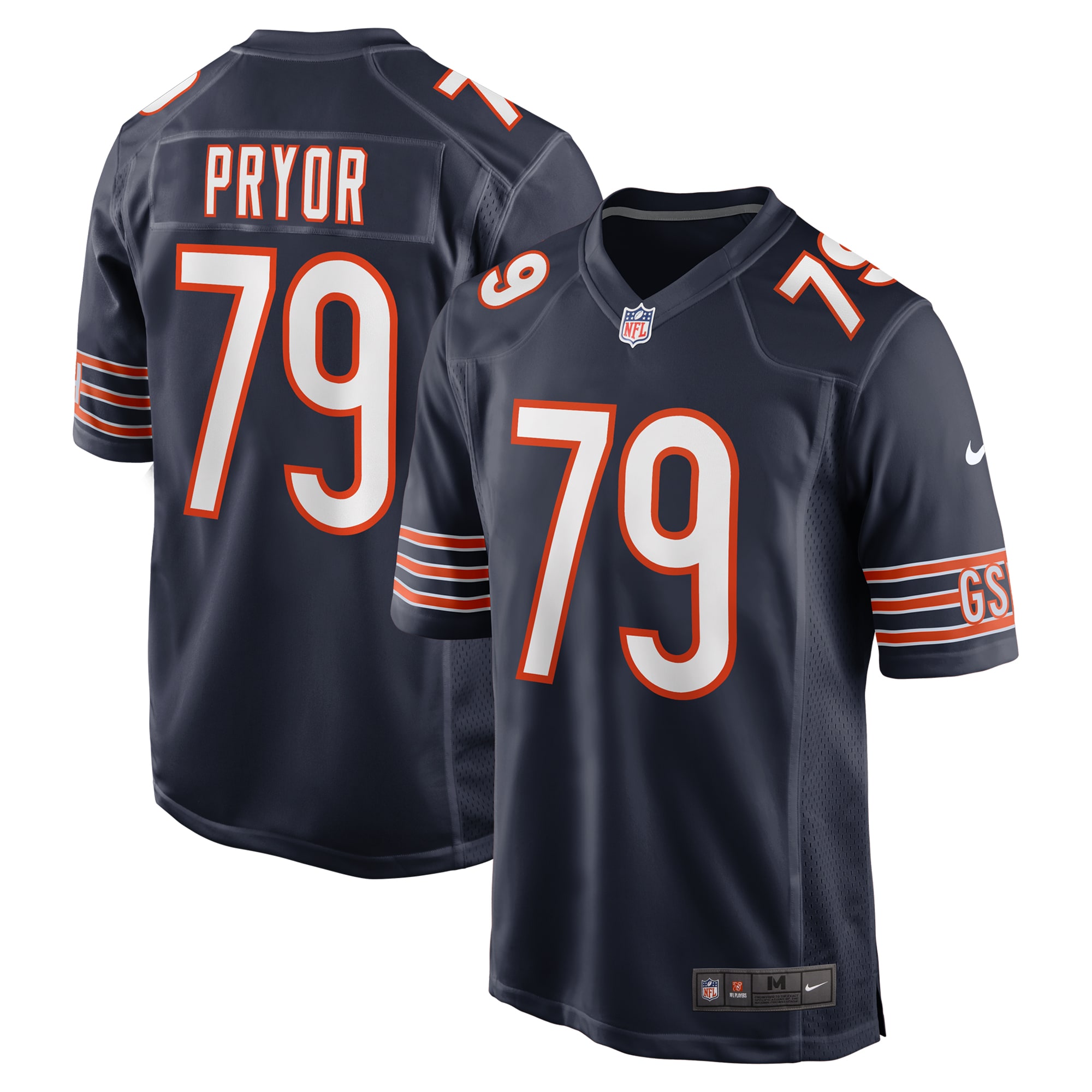 Chicago Bears Matt Pryor Navy Game NFL Jersey Men's