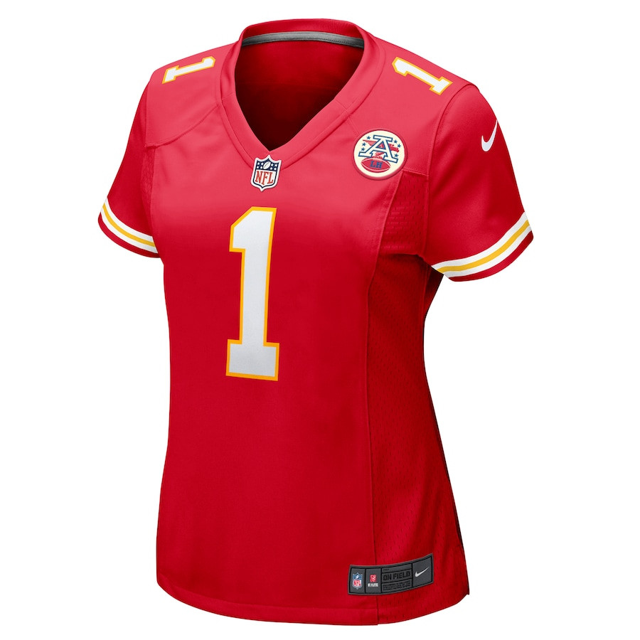 Xavier Worthy 1 Kansas City Chiefs Game Red NFL Jersey Women's