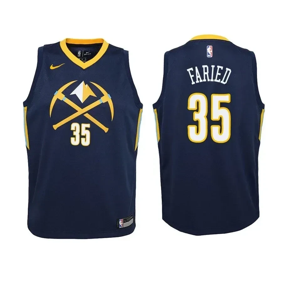 Denver Nuggets Kenneth Faried 35 City Edition Navy NBA Jersey Youth