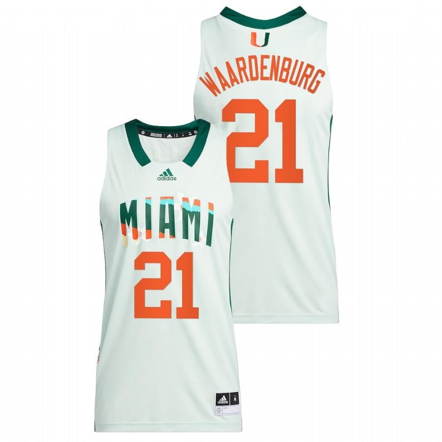 Miami Hurricanes Sam Waardenburg 21 202 White Honoring Black Excellence NCAA Jersey Men's