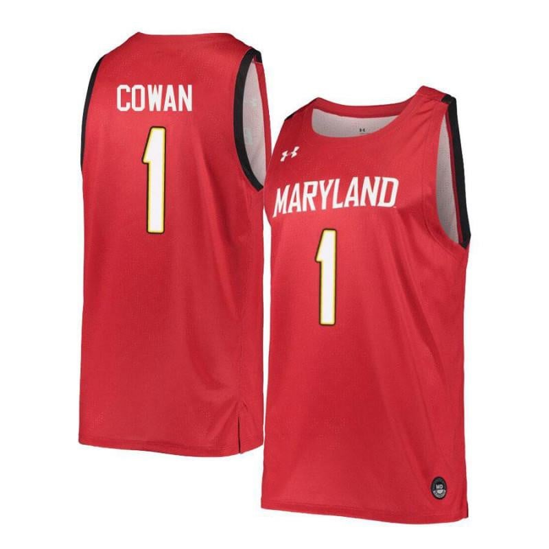 Under Armour 1 Anthony Cowan Red Retro Maryland Terrapins NCAA Jersey Men's