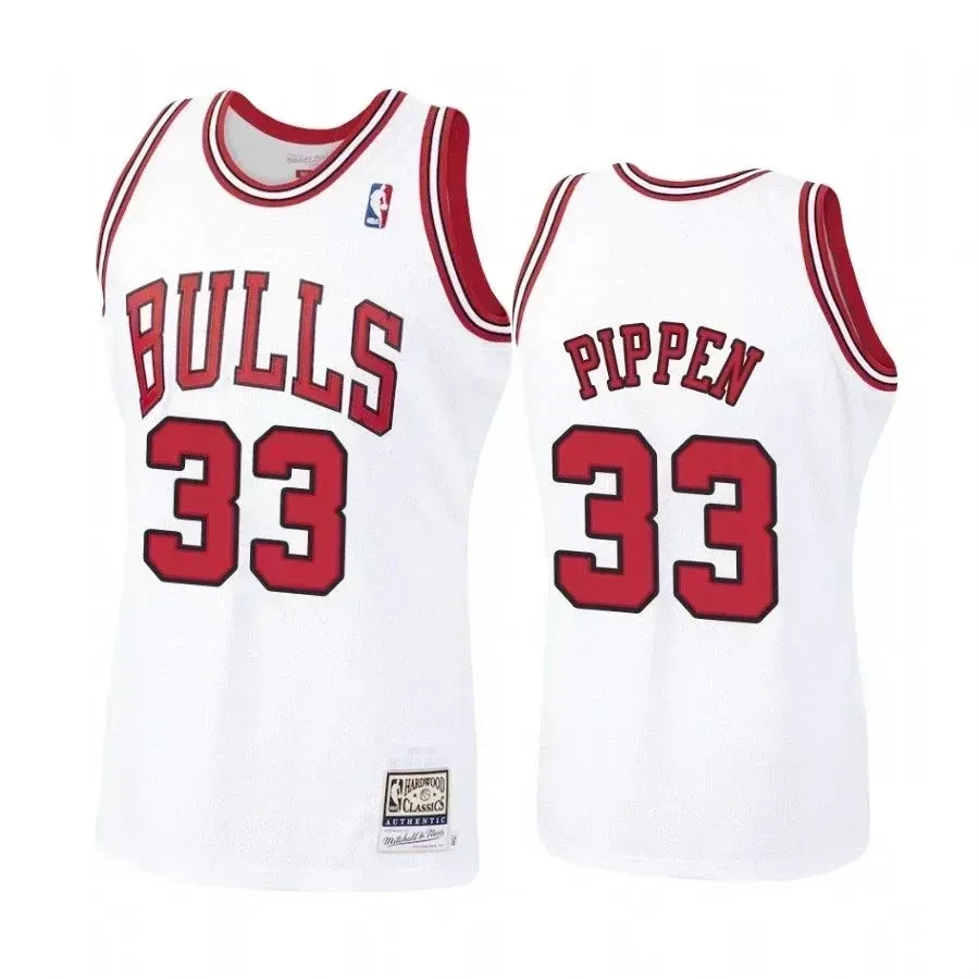 Scottie Pippen 33 Chicago Bulls White Hardwood Classics NBA Jersey Men's