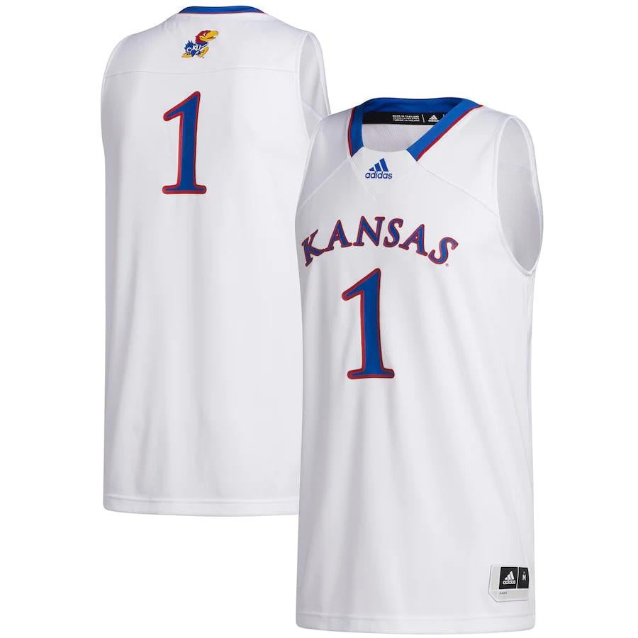 Kansas Jayhawks Swingman White #1 NCAA Jersey Men's