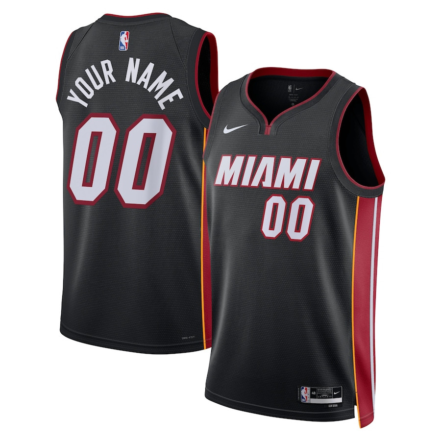 Miami Heat 2023/24 Icon Swingman Custom Black NBA Jersey Men's