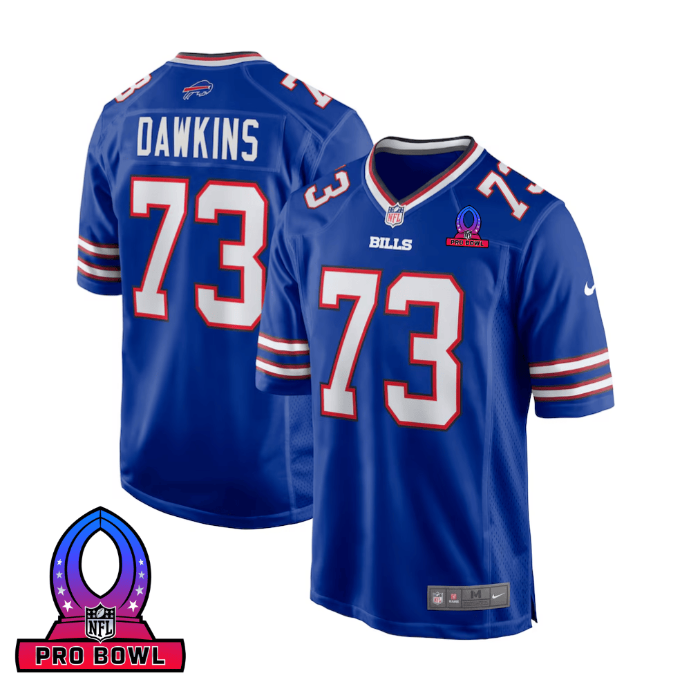 Dion Dawkins 73 Buffalo Bills 2025 Pro Bowl Patch Game Royal NFL Jersey Men's