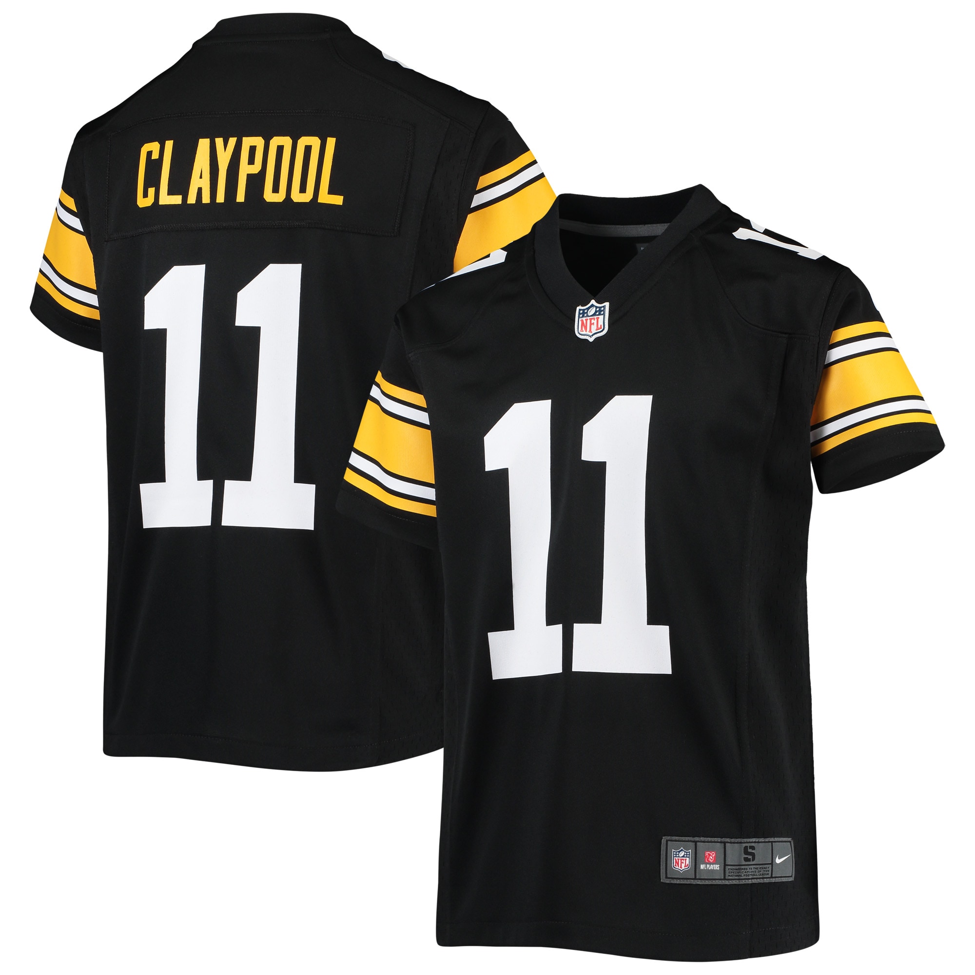 Pittsburgh Steelers Chase Claypool Black Alternate Game NFL Jersey Youth