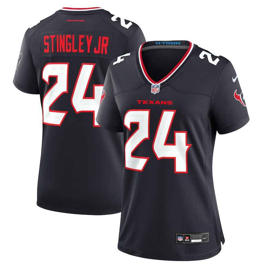 Derek Stingley Jr. 24 Houston Texans Game Navy NFL Jersey Women's