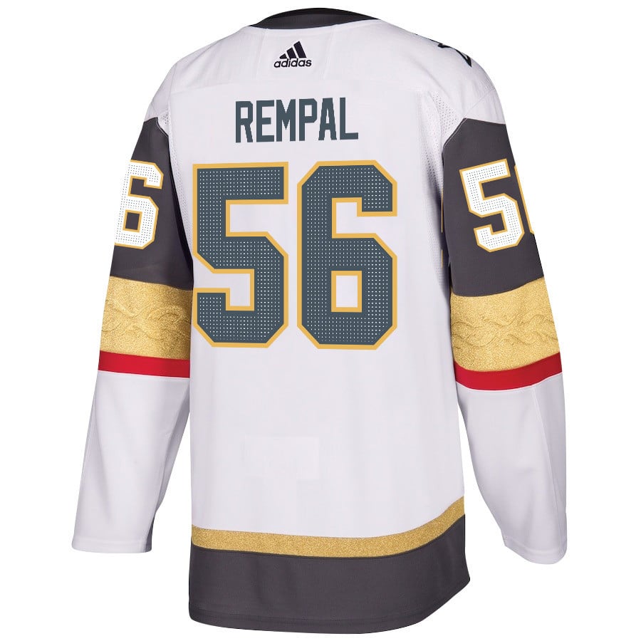 Sheldon Rempal 56 Vegas Golden Knights Stanley Cup 2023 Champions Patch Away Breakaway White NHL Jersey Men's