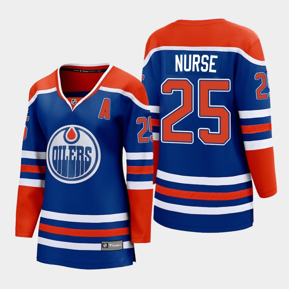 Darnell Nurse 25 Edmonton Oilers Home Women NHL Jersey Women's