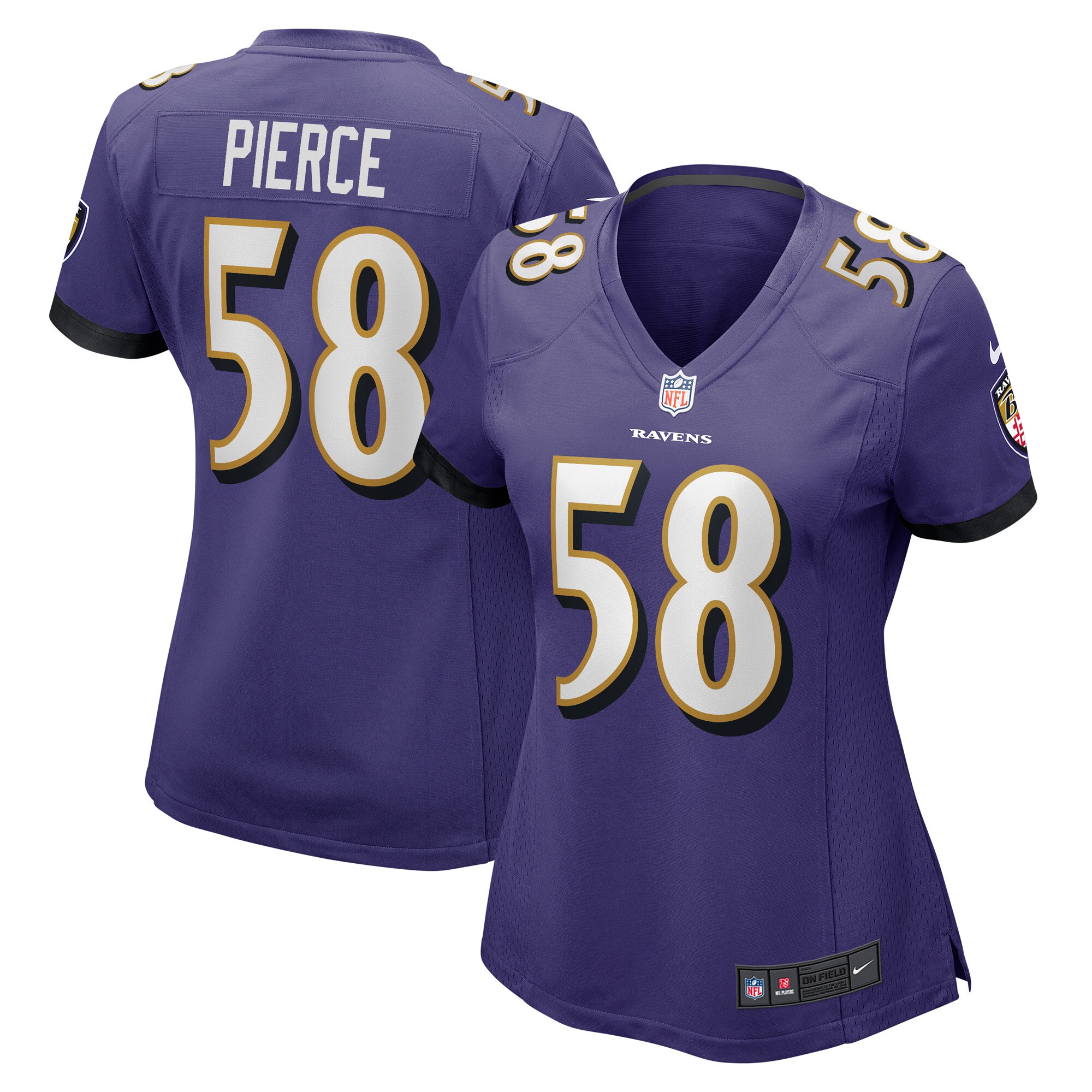 Baltimore Ravens Michael Pierce Purple Game NFL Jersey Women's