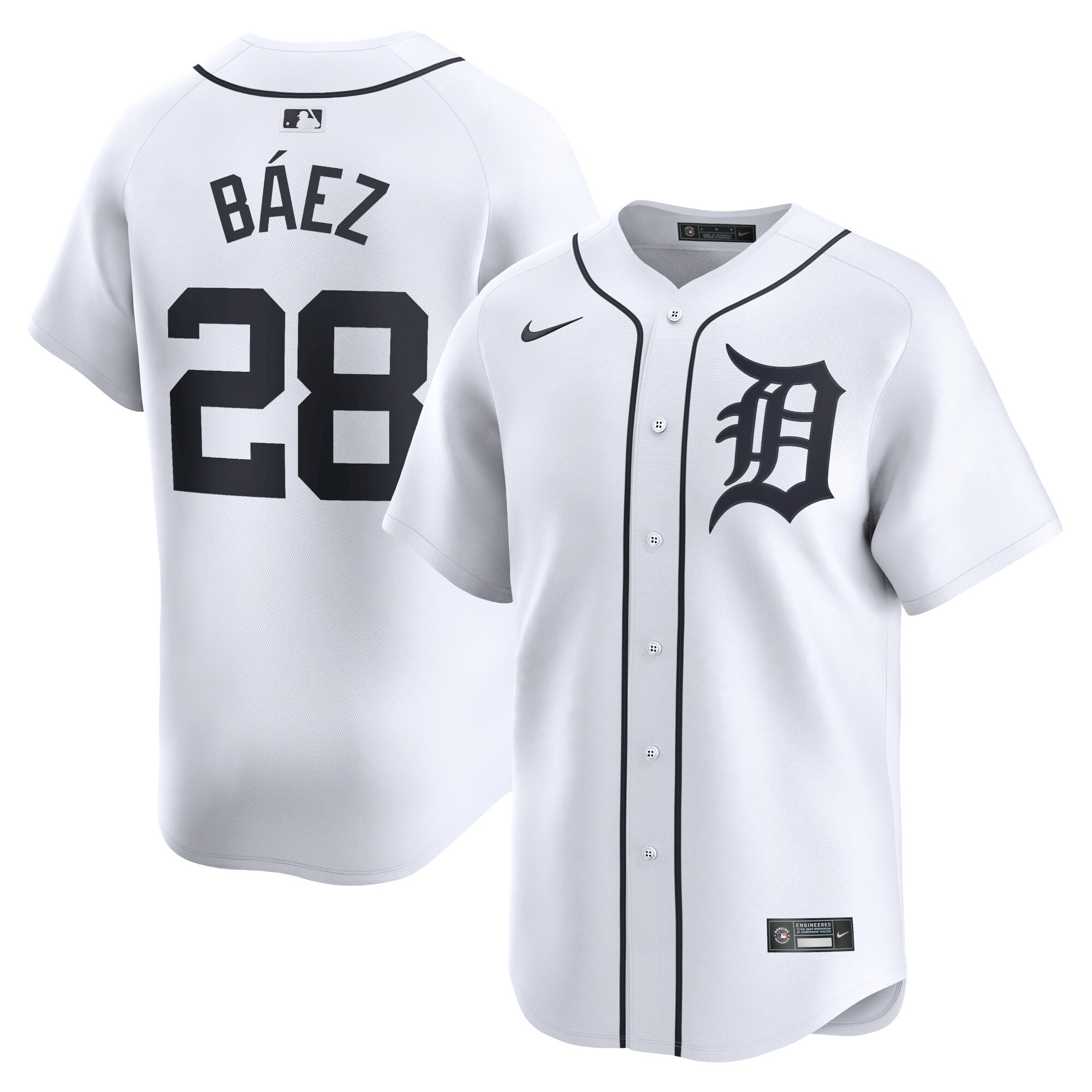 Detroit Tigers Javier Baez White Home Limited Player MLB Jersey Men's