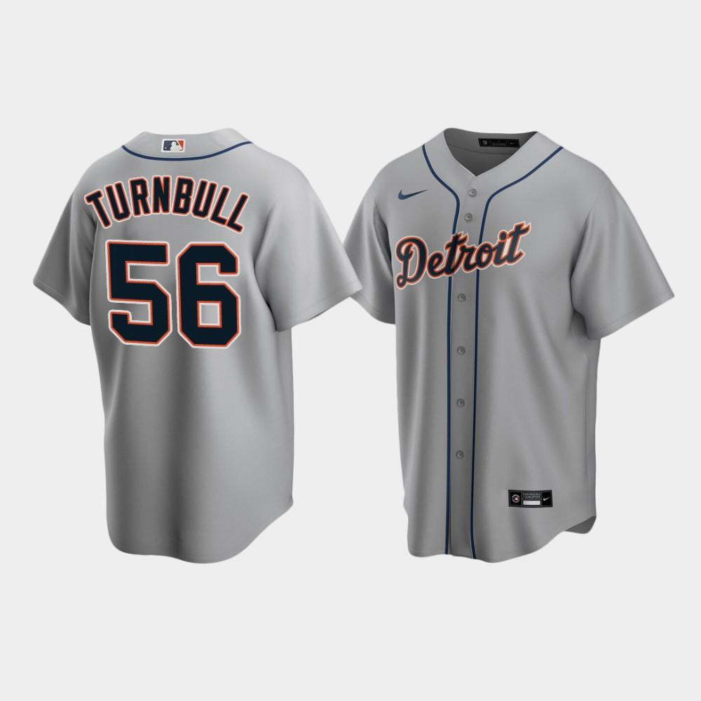 Detroit Tigers 56 Spencer Turnbull Gray Road MLB Jersey Men's