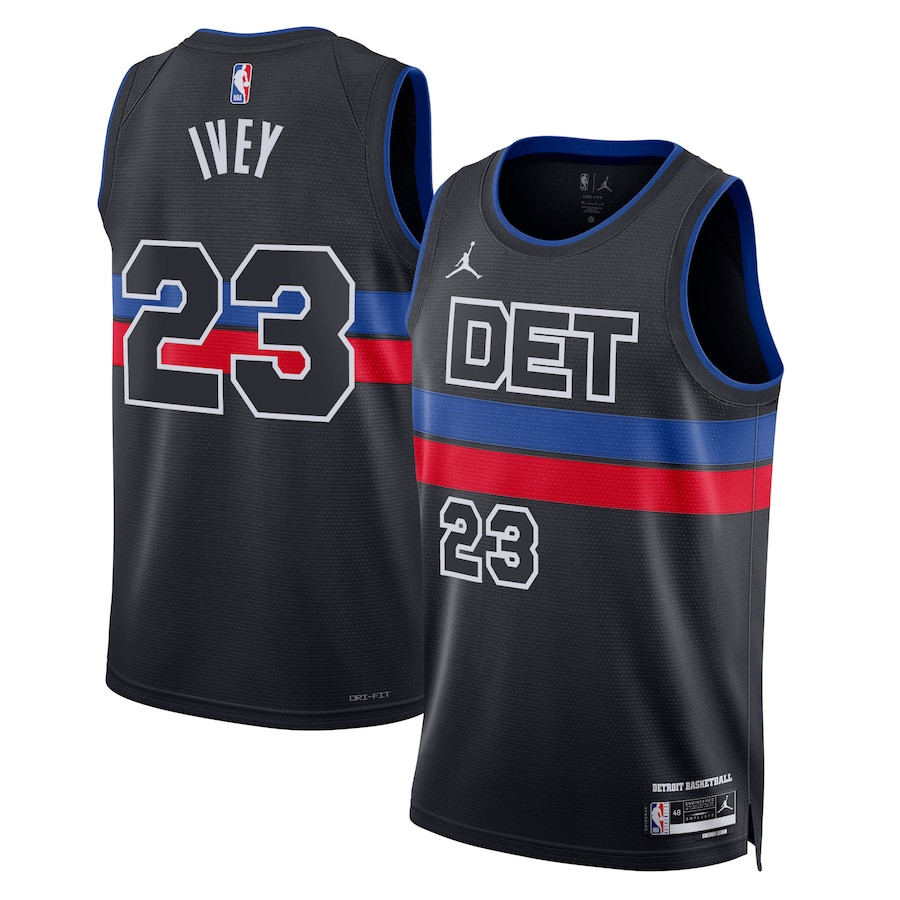 Jaden Ivey 23 Detroit Pistons Unisex Swingman Statement Edition Black NBA Jersey Unisex