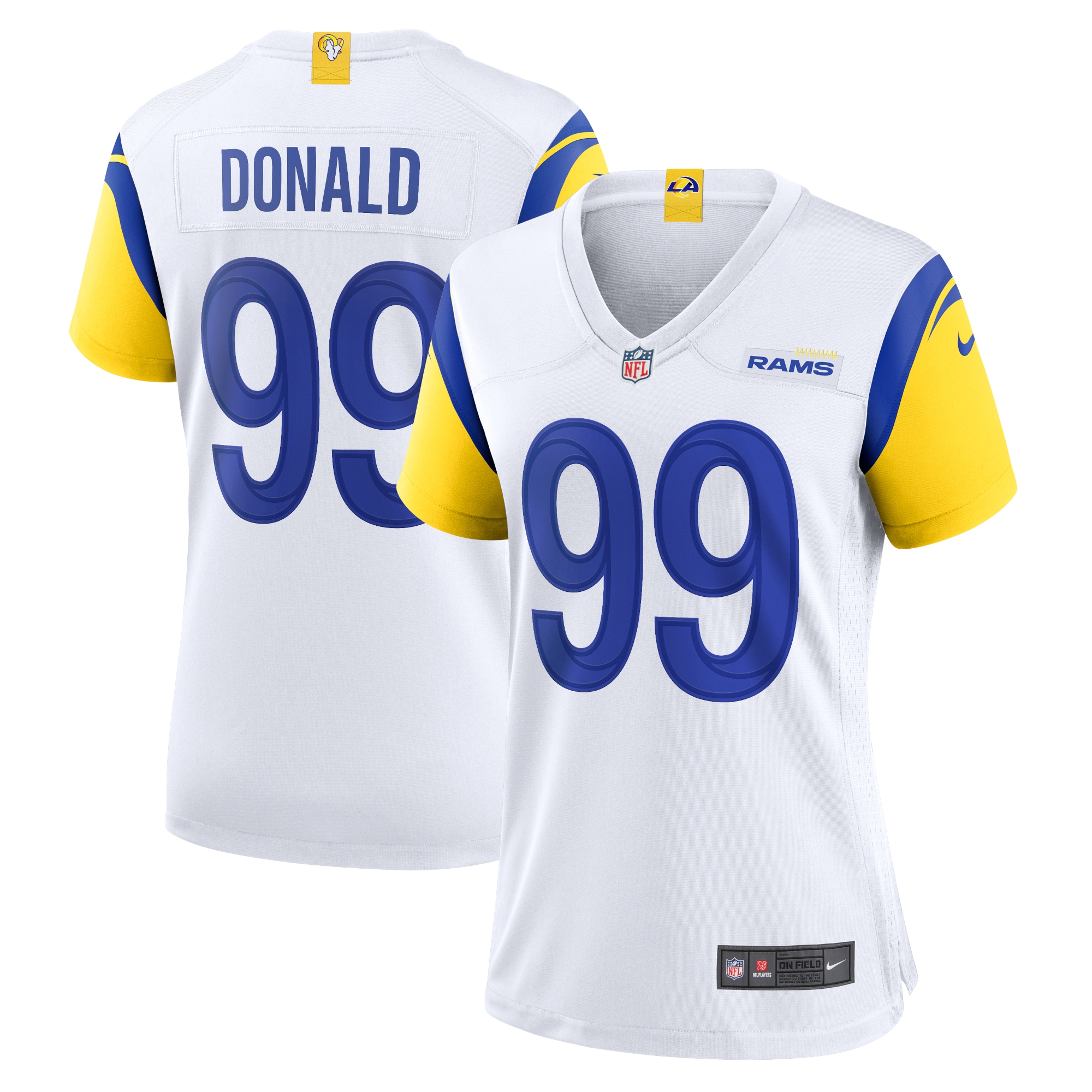 Los Angeles Rams Aaron Donald White Alternate Game NFL Jersey Women's