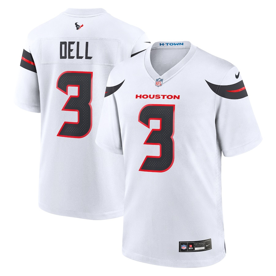 Tank Dell 3 Houston Texans Game White NFL Jersey Men's