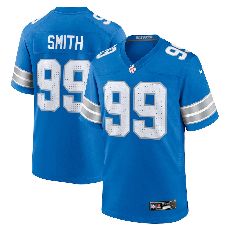 Za'Darius Smith 99 Detroit Lions Team Game Blue NFL Jersey Men's