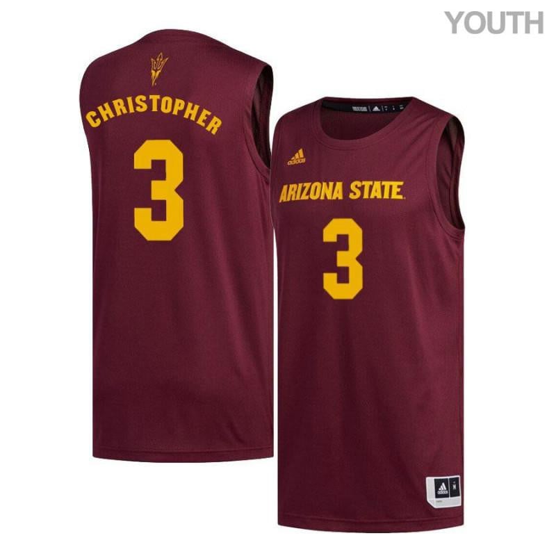 3 Caleb Christopher Maroon Arizona State Sun Devils NCAA Jersey Youth
