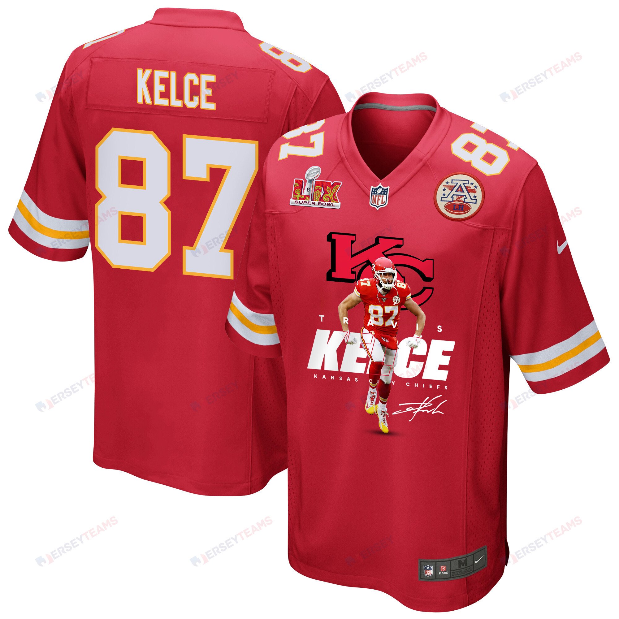 Travis Kelce 87 Kansas City Chiefs Kelce's Kingdom Game Red NFL Jersey Men's