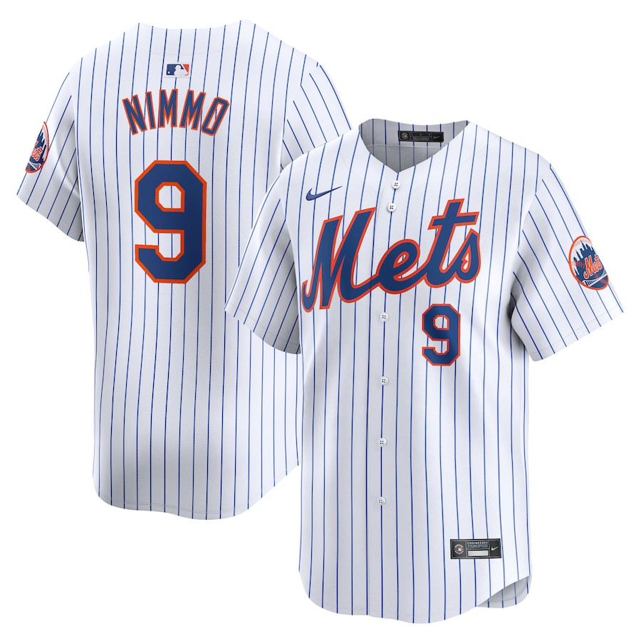 Brandon Nimmo 9 New York Mets Home Limited Player White MLB Jersey Men's