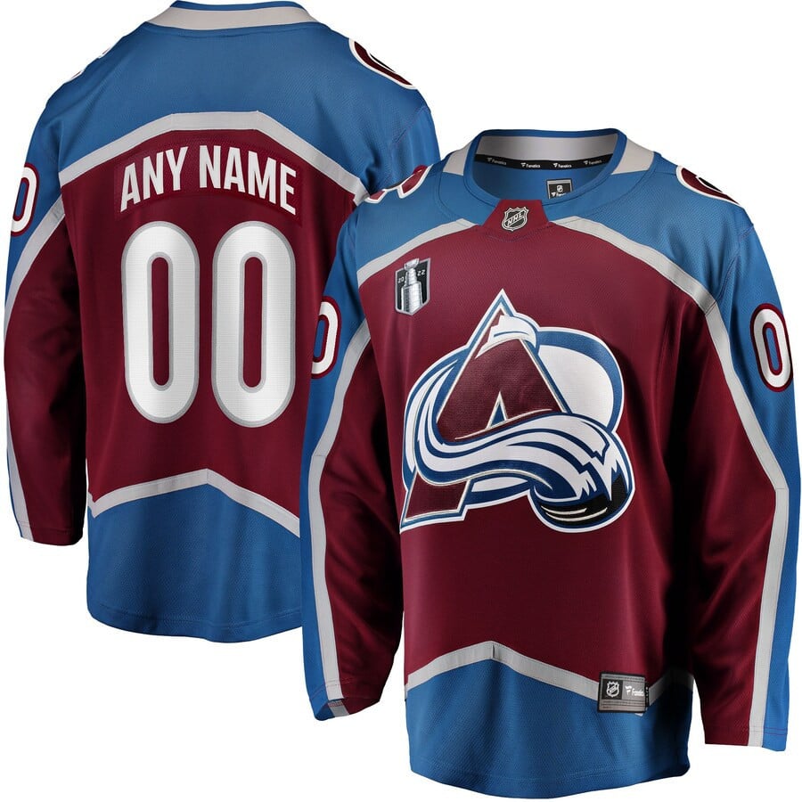 Colorado Avalanche Home 2022 Stanley Cup Final Breakaway Custom Burgundy NHL Jersey Men's