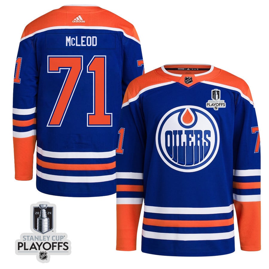 Ryan McLeod 71 Edmonton Oilers 2024 Playoffs Patch Home Men NHL Jersey Men's