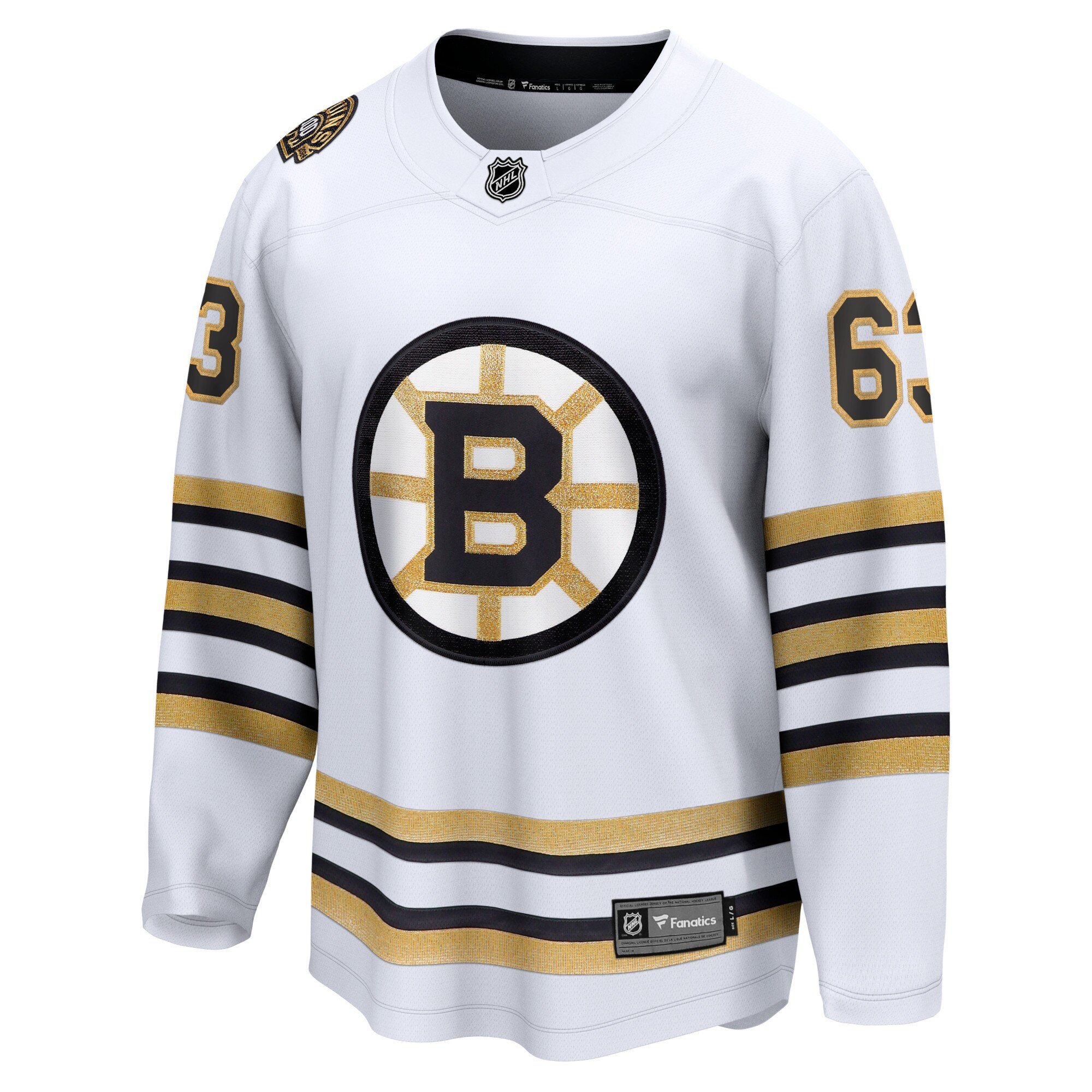 Brad Marchand 63 Boston Bruins 100th Anniversary Breakaway White NHL Jersey Men's