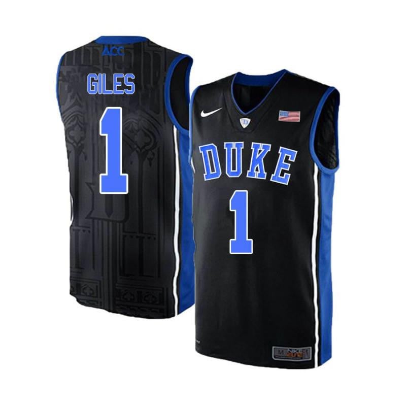 1 Harry Giles Black Blue Elite Duke Blue Devils NCAA Jersey Men's