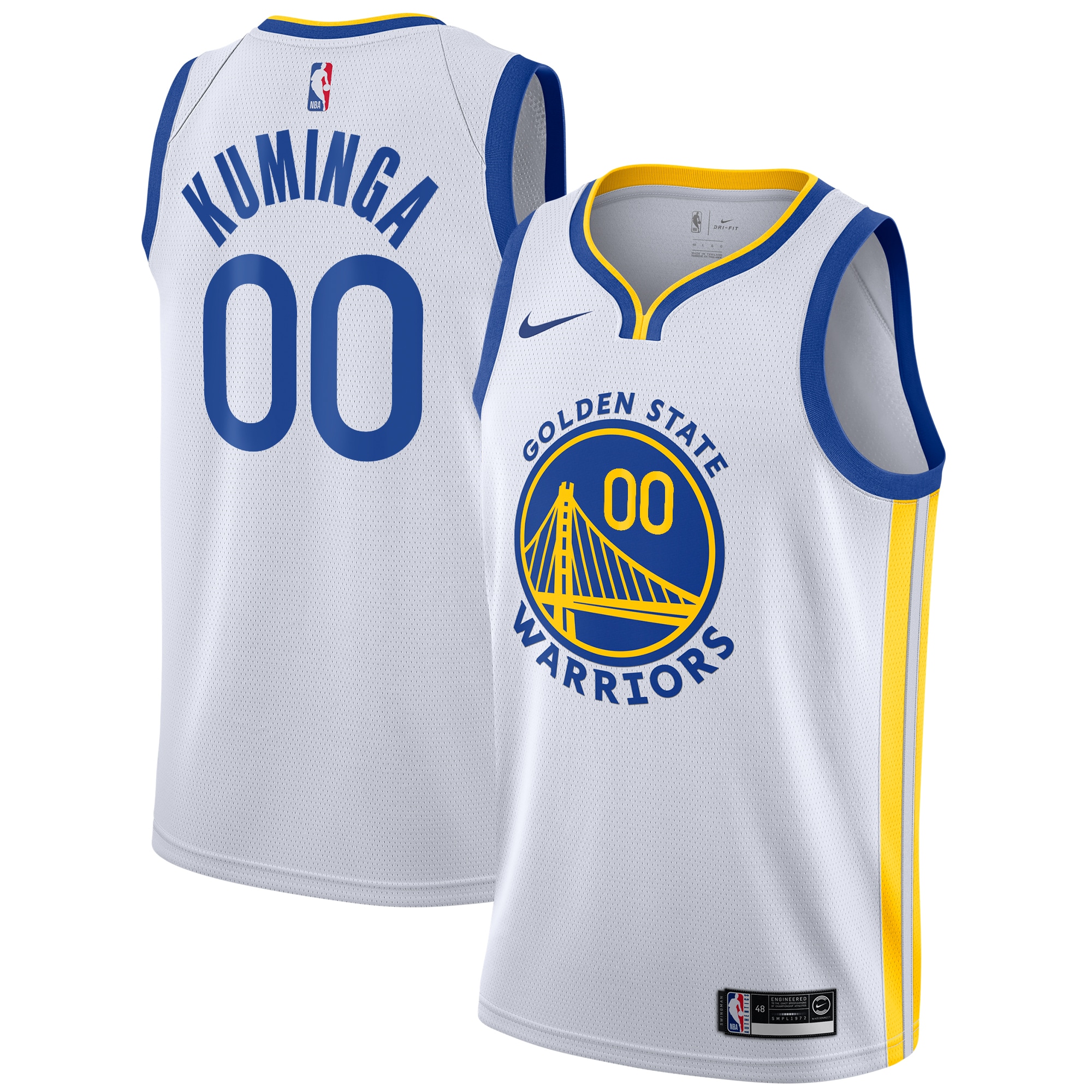 Golden State Warriors Association Edition Swingman White Jonathan Kuming NBA Jersey Youth