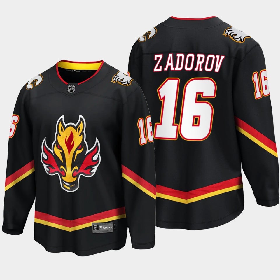 Calgary Flames Nikita Zadorov 16 Alternate Black Breakaway Player NHL Jersey Men's