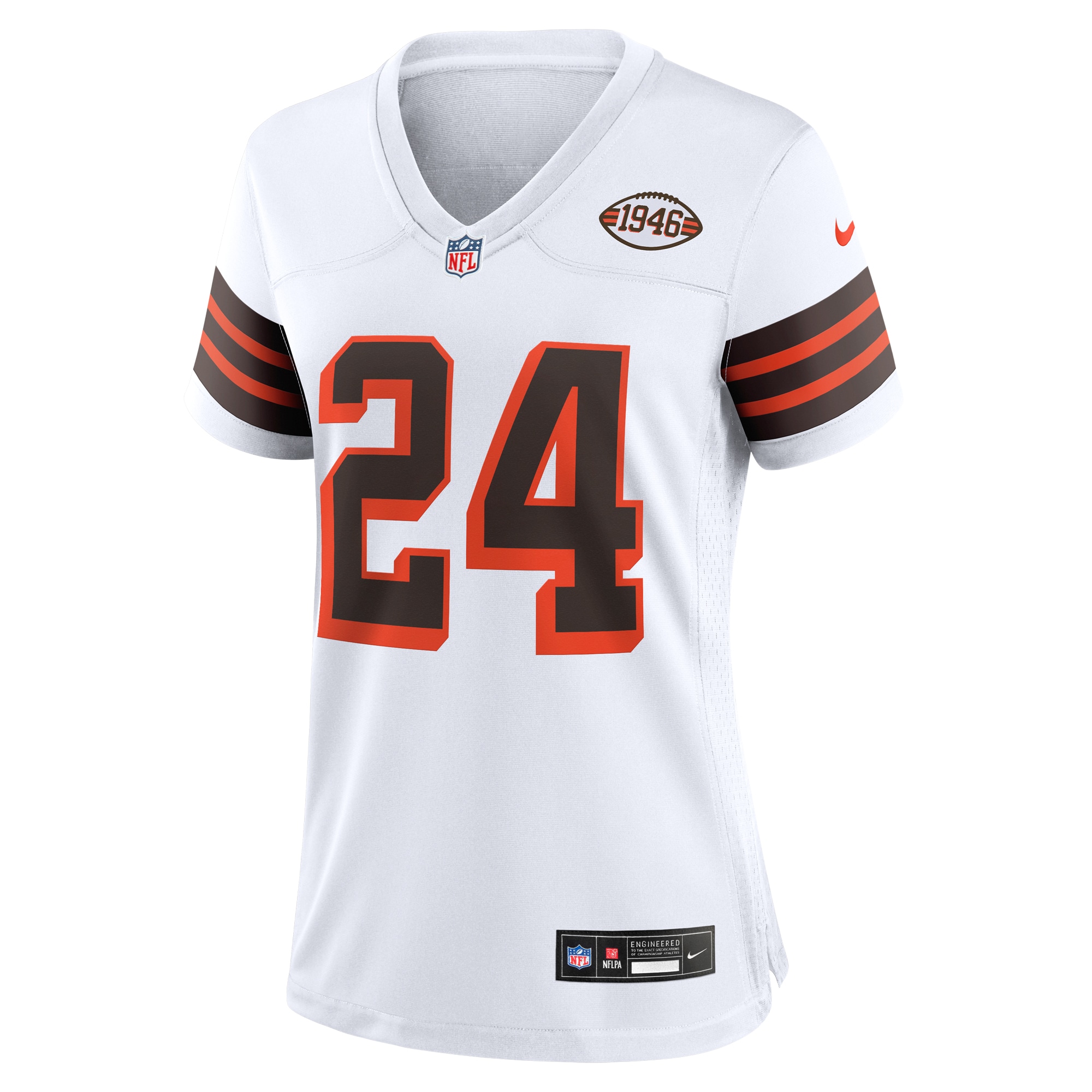 Cleveland Browns Nick Chubb White Alternate Game NFL Jersey Women's