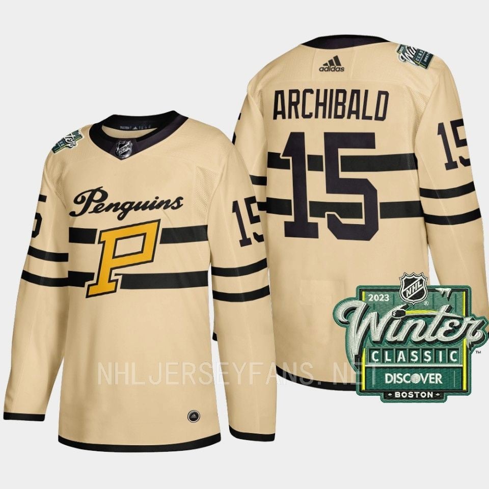 Josh Archibald 15 Pittsburgh Penguins 2023 Winter Classic Cream NHL Jersey Men's