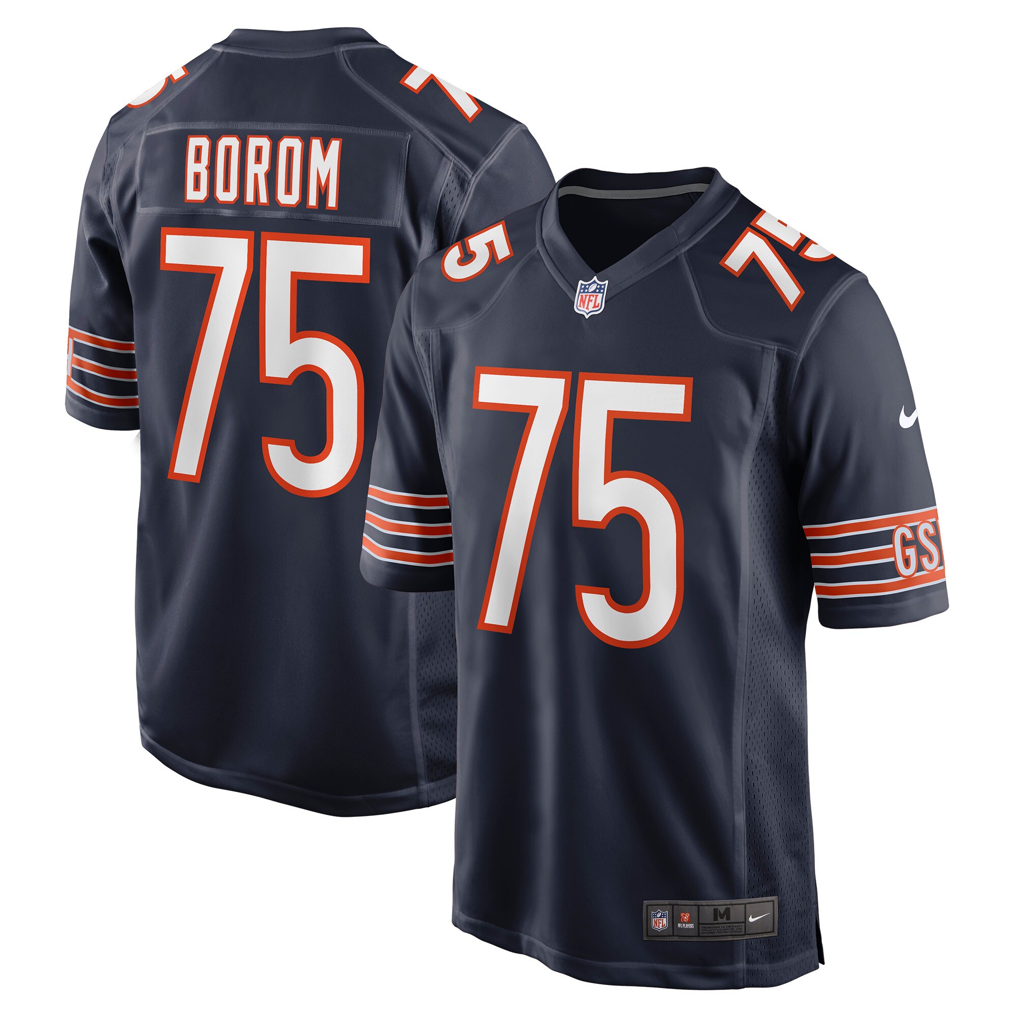 Chicago Bears Larry Borom Navy Game NFL Jersey Men's