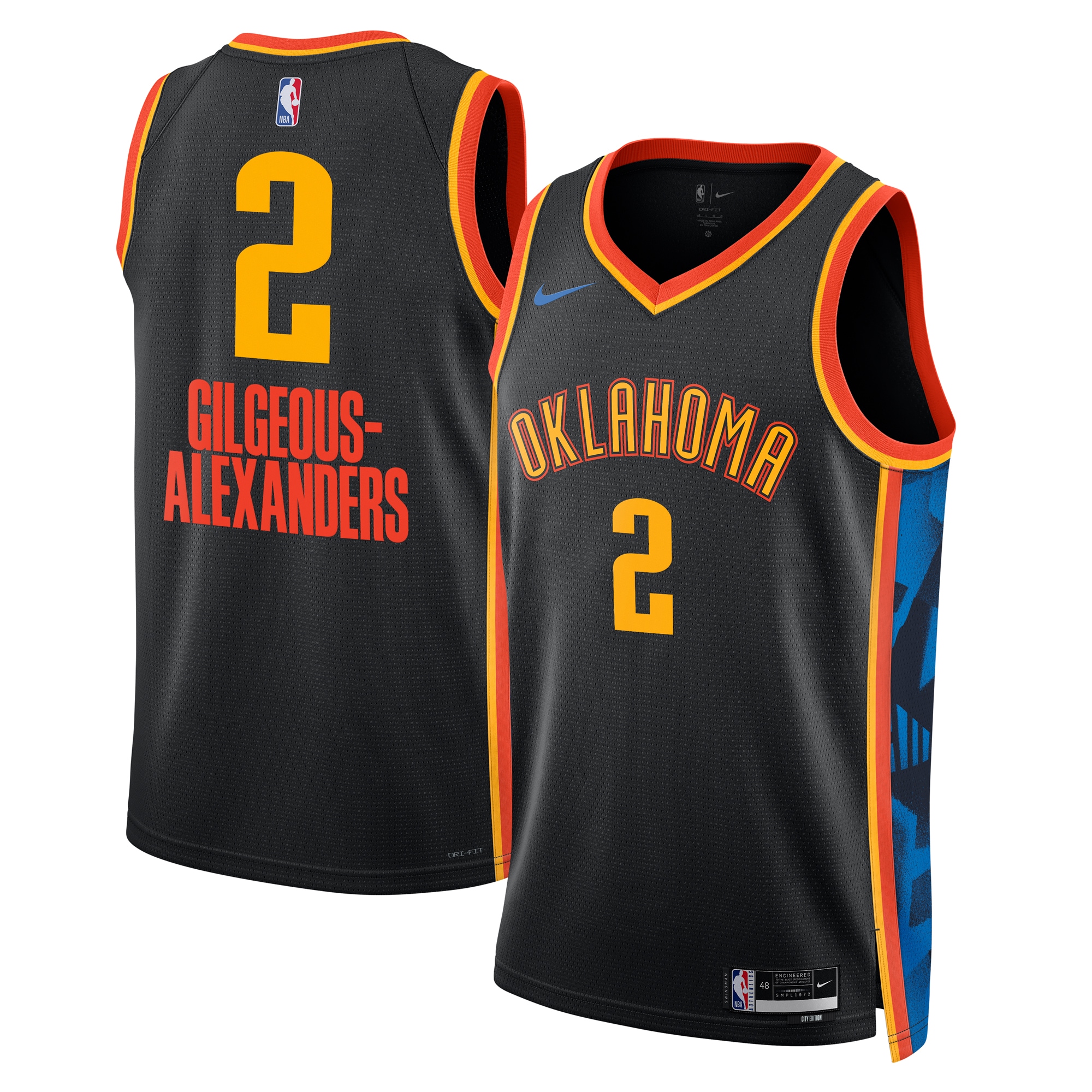 Oklahoma City Thunder City Edition Swingman 2024 Black Shai Gilgeous-Alexande Unisex NBA Jersey Unisex