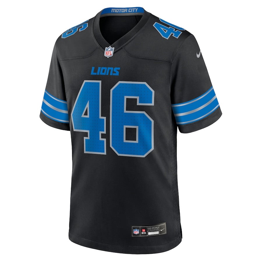Jack Campbell 46 Detroit Lions 2nd Alternate Game Black NFL Jersey Men's