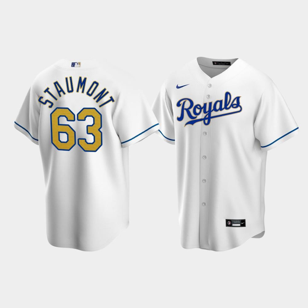 Kansas City Royals Josh Staumont 63 White Home MLB Jersey Men's
