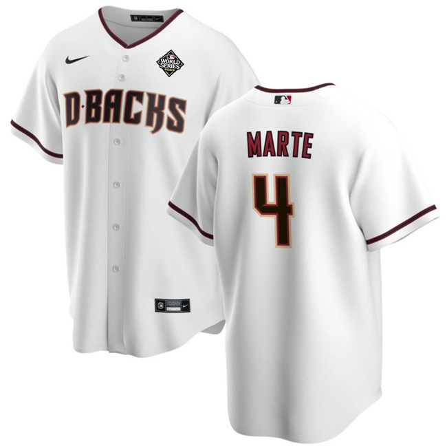 Ketel Marte 4 Arizona Diamondbacks 2023 World Series White MLB Jersey Men's