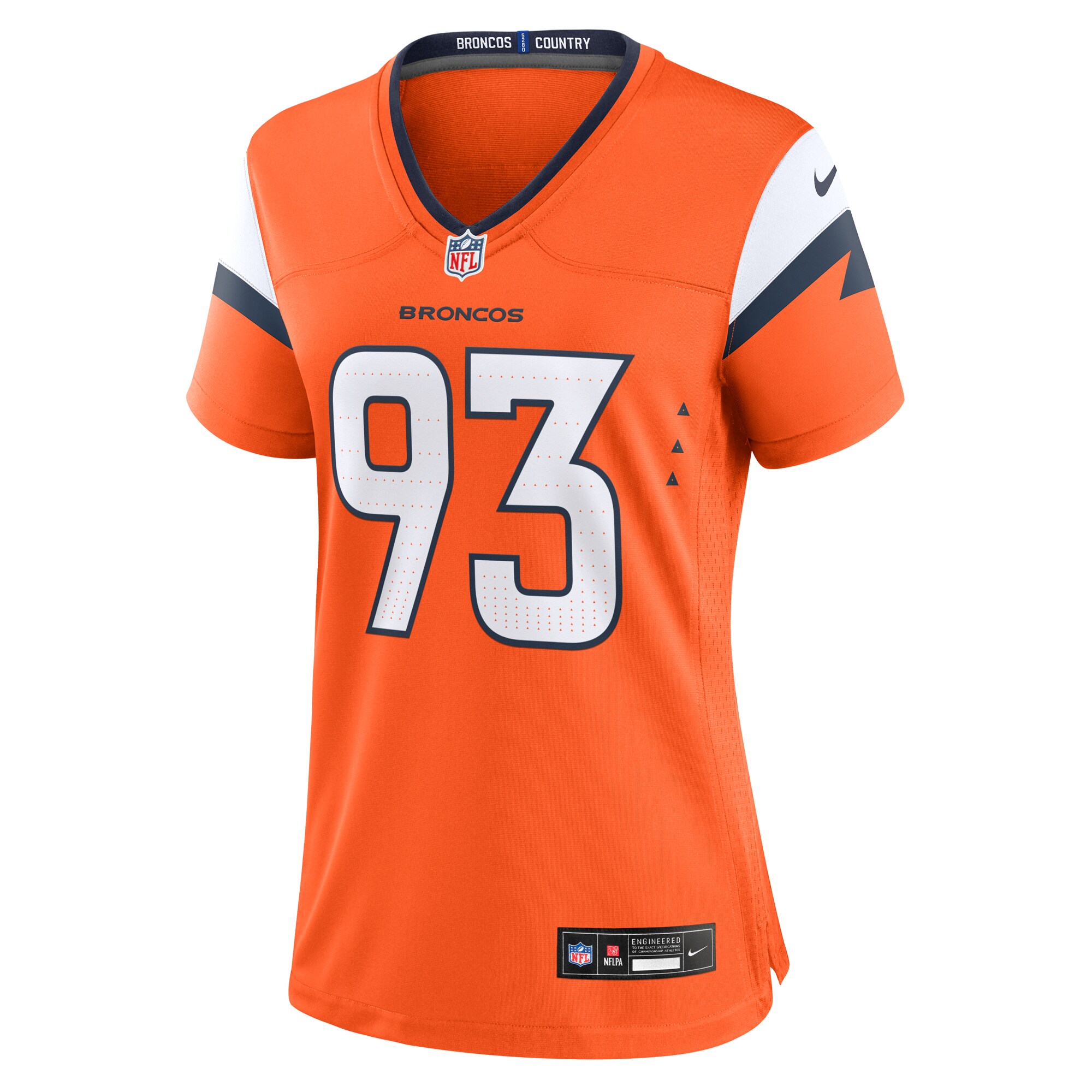 Denver Broncos D.J. Jones Orange Team Game NFL Jersey Women's