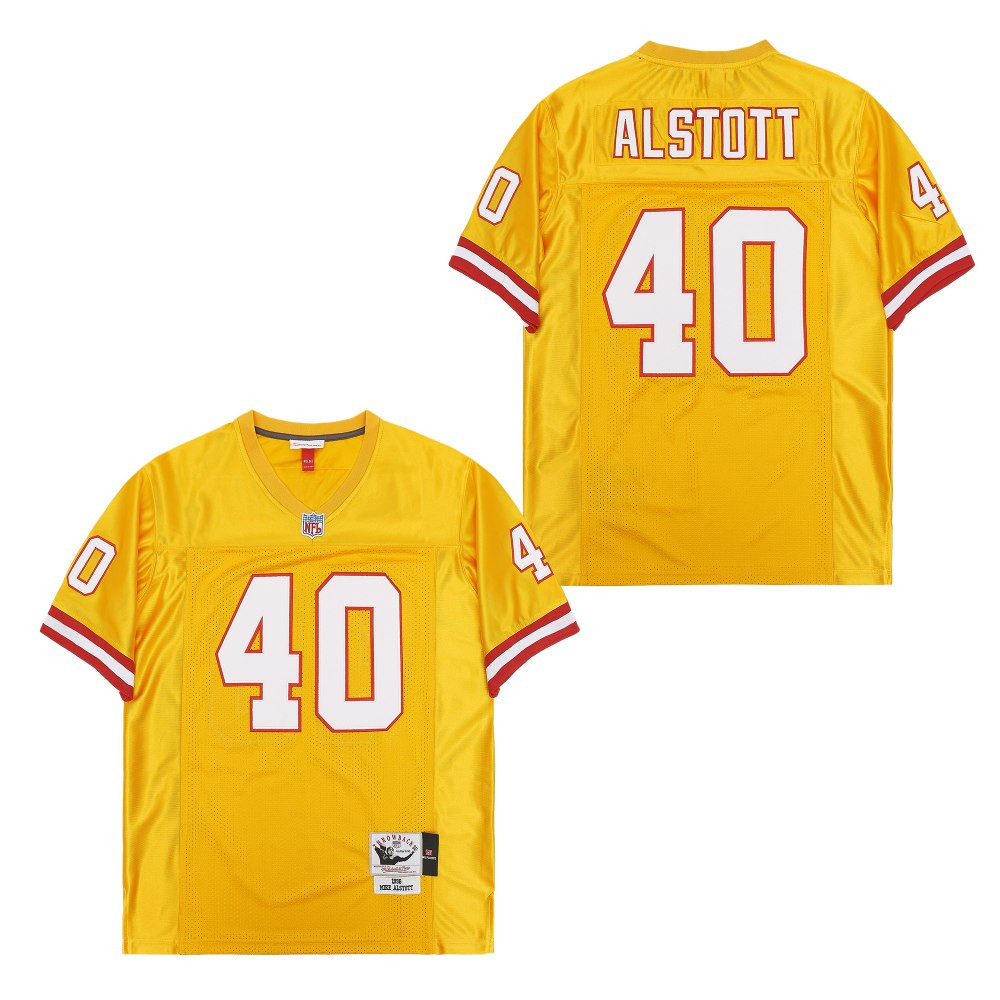 Mike Alstott 40 Tampa Bay Buccaneers Throwback Yellow NFL Jersey Men's
