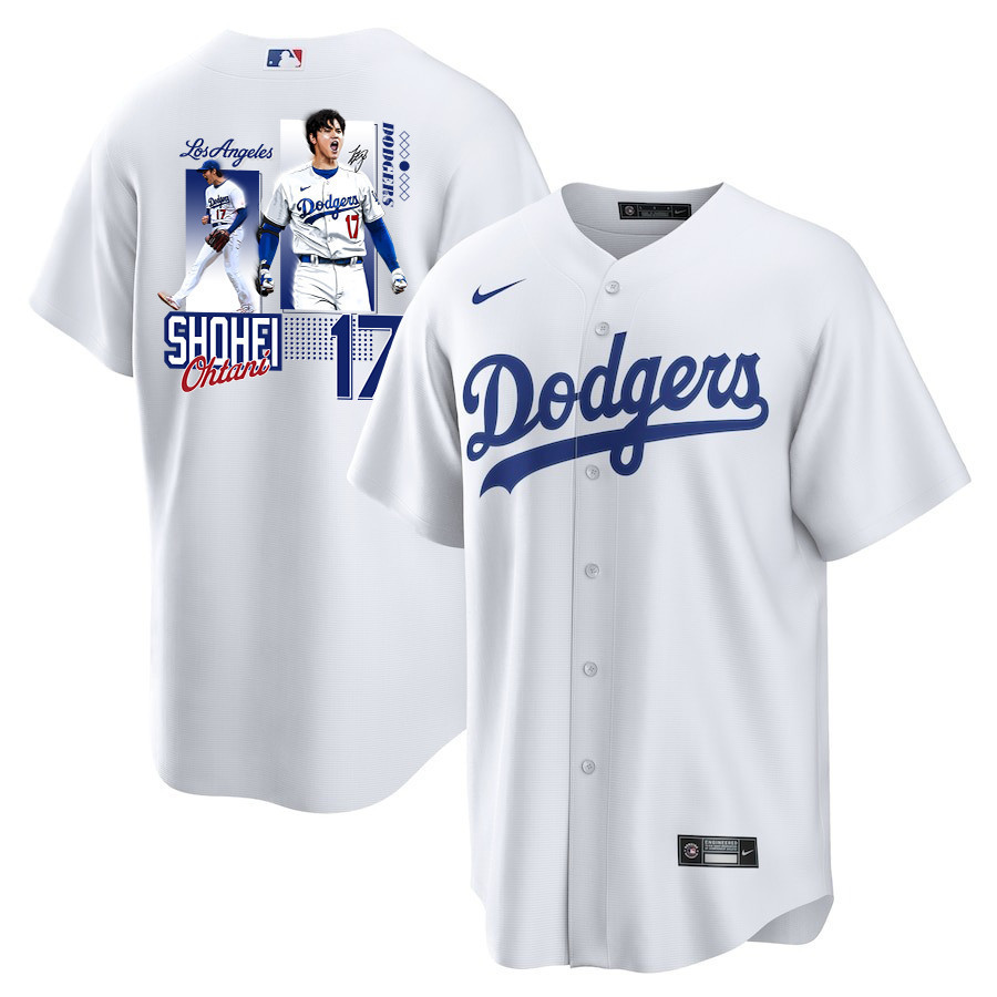 Shohei Ohtani 17 Los Angeles Dodgers Signed Welcome To The Sho 2023 Home White MLB Jersey Men's