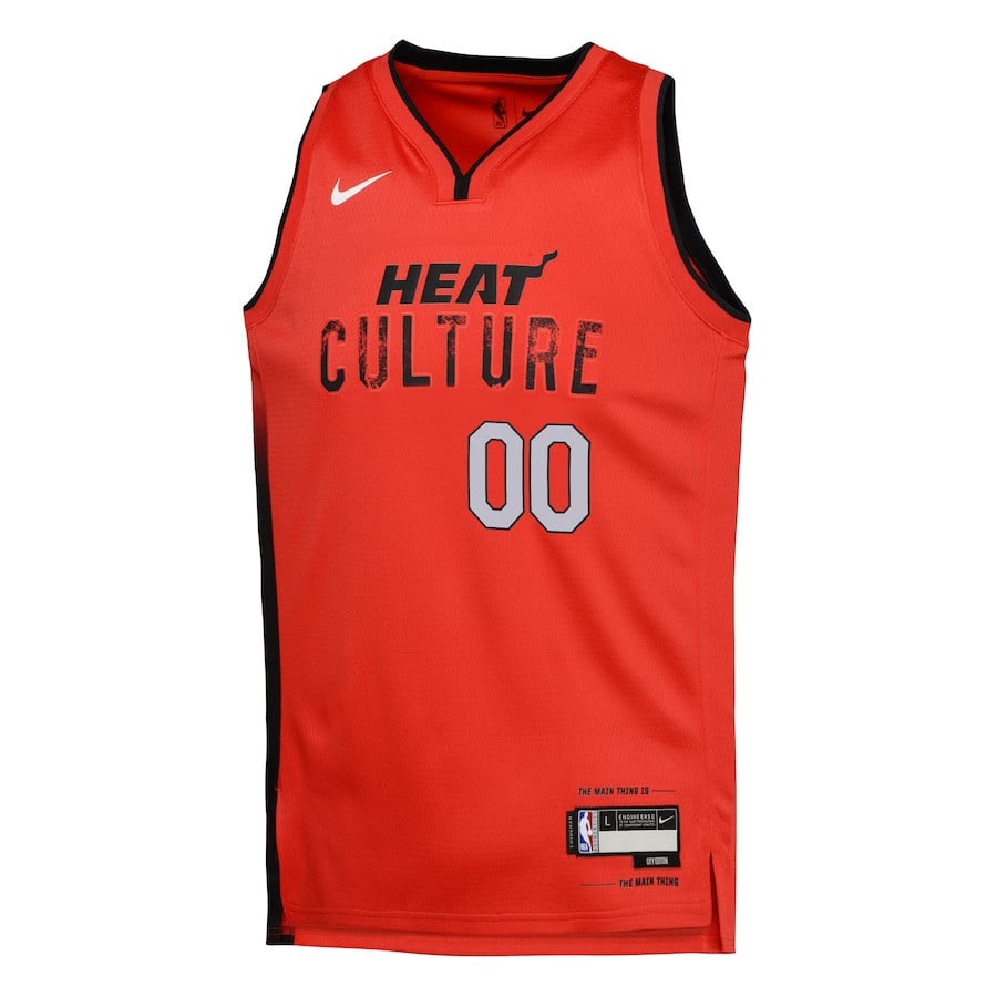 Miami Heat 2024/25 Swingman Custom City Edition Red NBA Jersey Youth