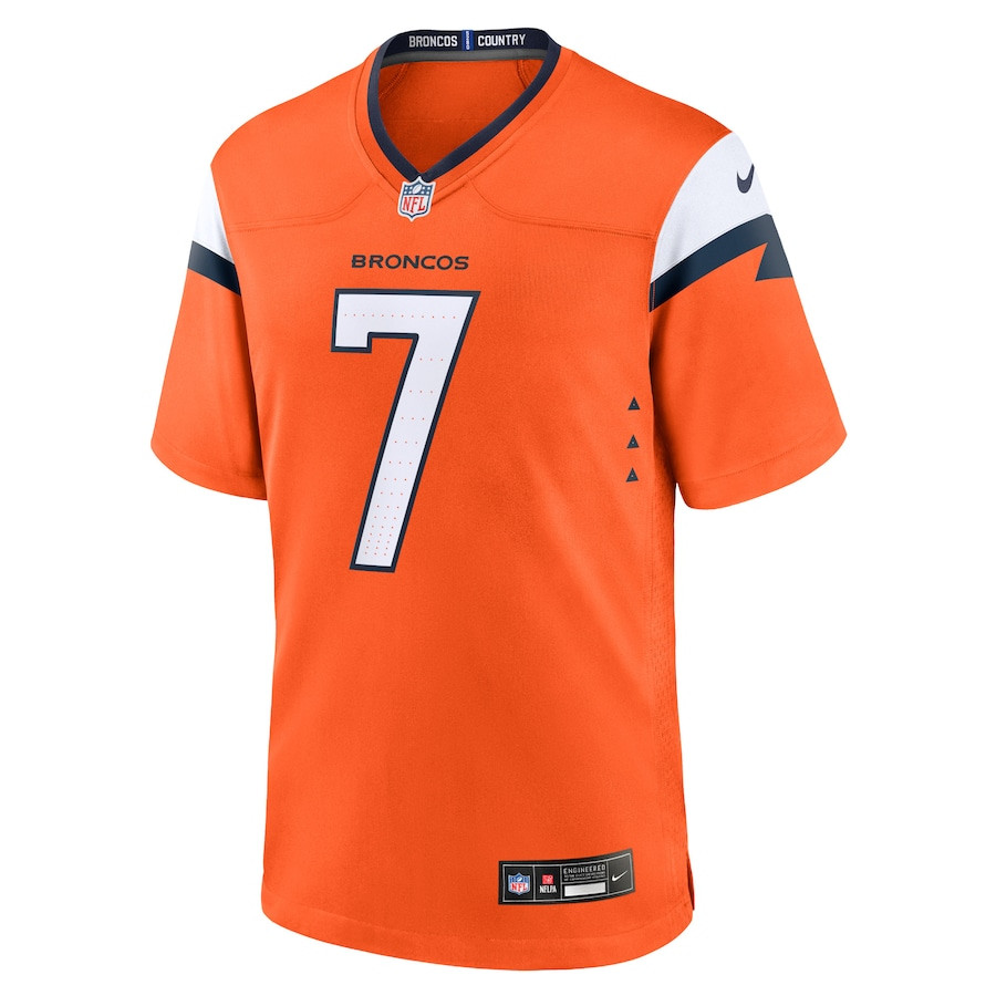 John Elway 7 Denver Broncos Game Retired Orange NFL Jersey Men's