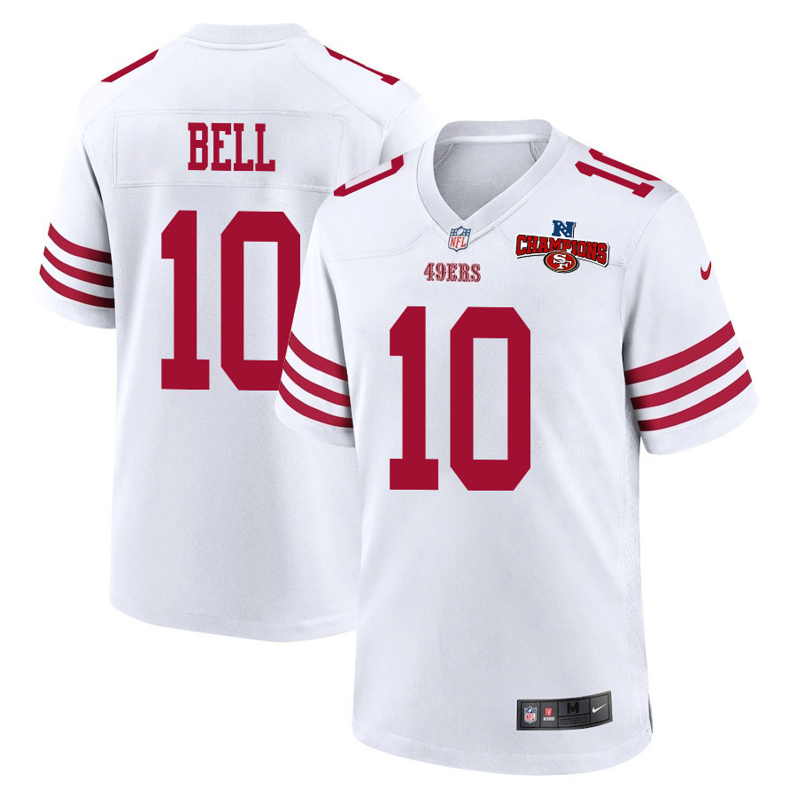 Ronnie Bell 10 San Francisco 49ers NFC Champions Patch Game White NFL Jersey Men's