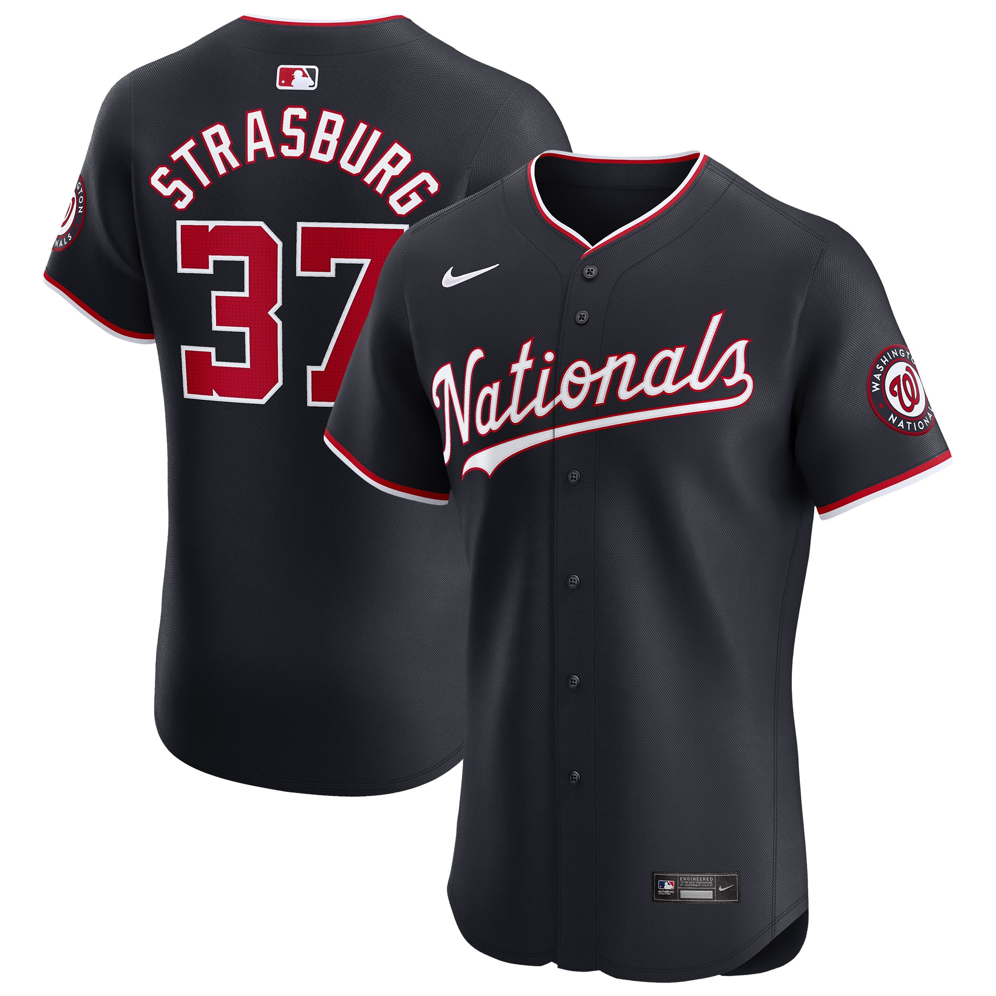 Washington Nationals Stephen Strasburg Navy Alternate Elite Player MLB Jersey Men's