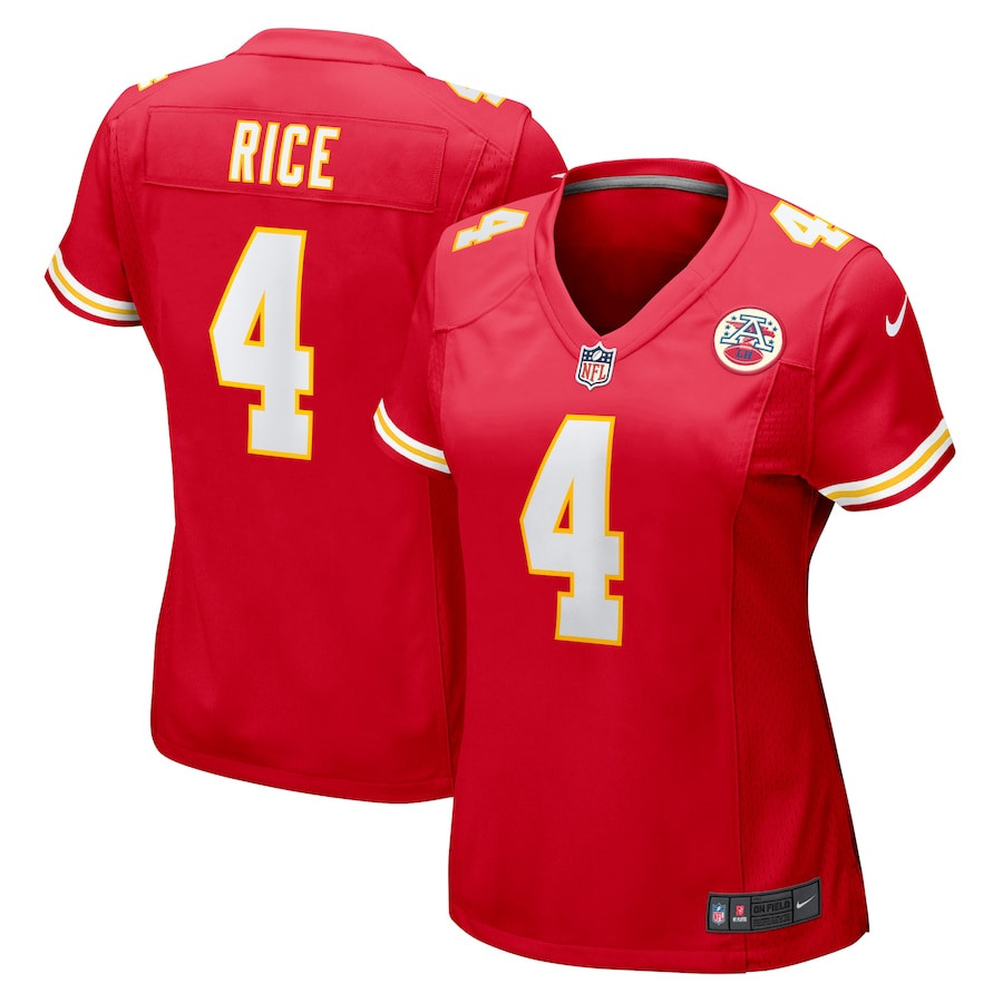 Rashee Rice 4 Kansas City Chiefs Game Red NFL Jersey Women's
