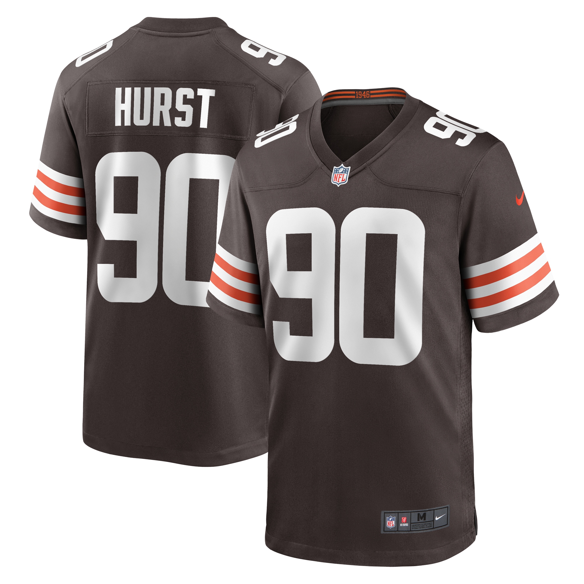 Cleveland Browns Maurice Hurst Brown Game Player NFL Jersey Men's